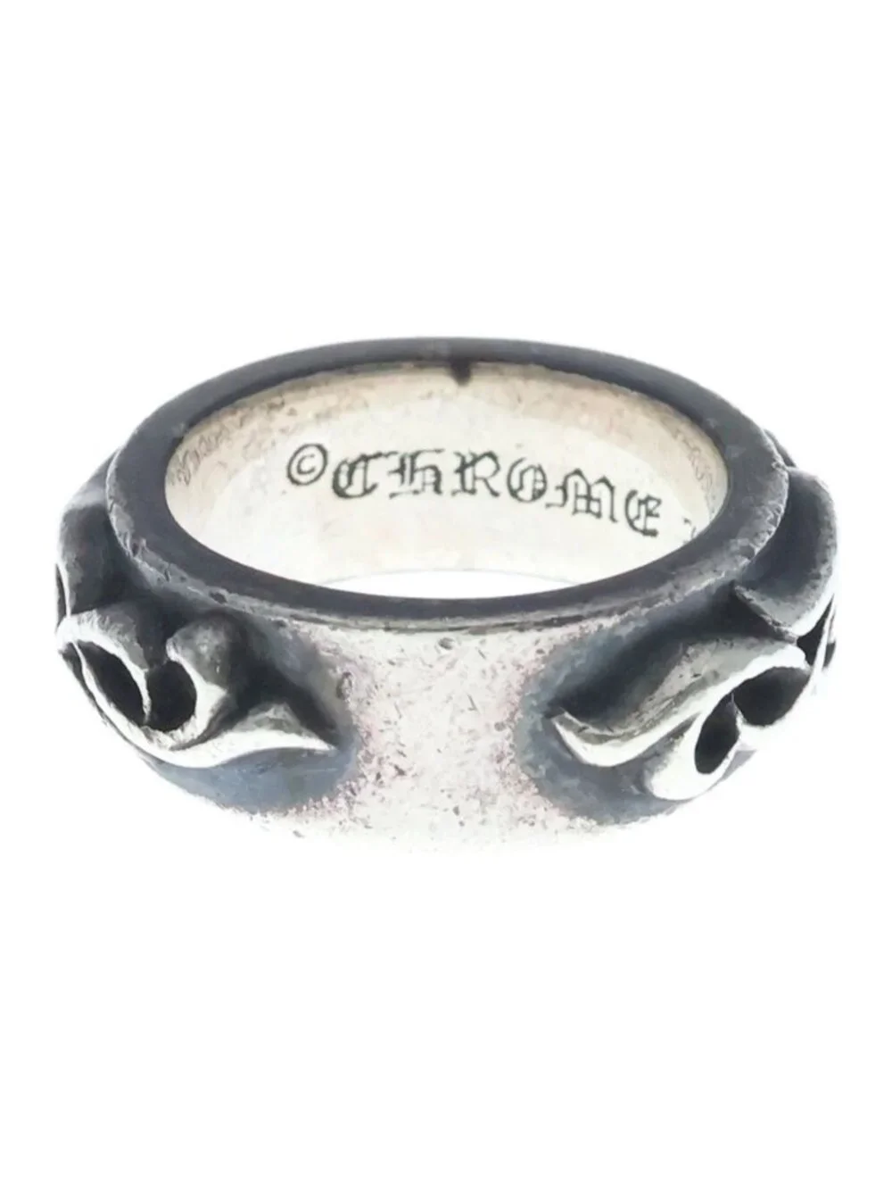 Chrome Hearts Dbl Narrow Vine Band Double Ring Silver